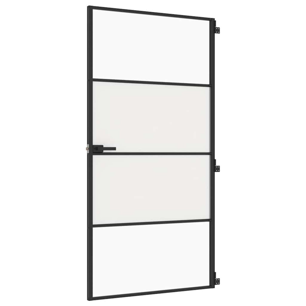 vidaXL Εσωτερική Πόρτα Μαύρη 102,5x201,5 εκ. Ψημένο Γυαλί & Αλουμίνιο