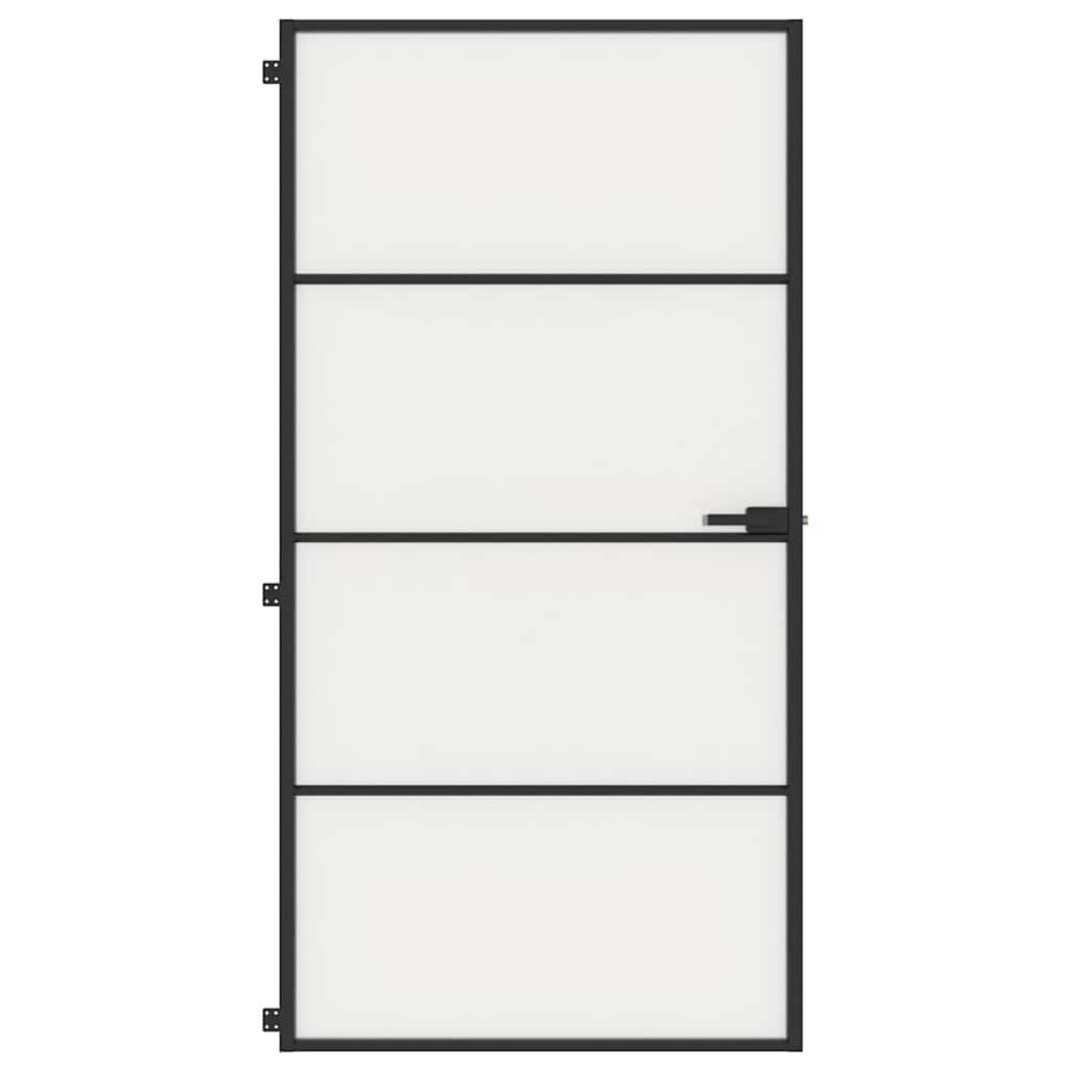 vidaXL Εσωτερική Πόρτα Μαύρη 102,5x201,5 εκ. Ψημένο Γυαλί & Αλουμίνιο