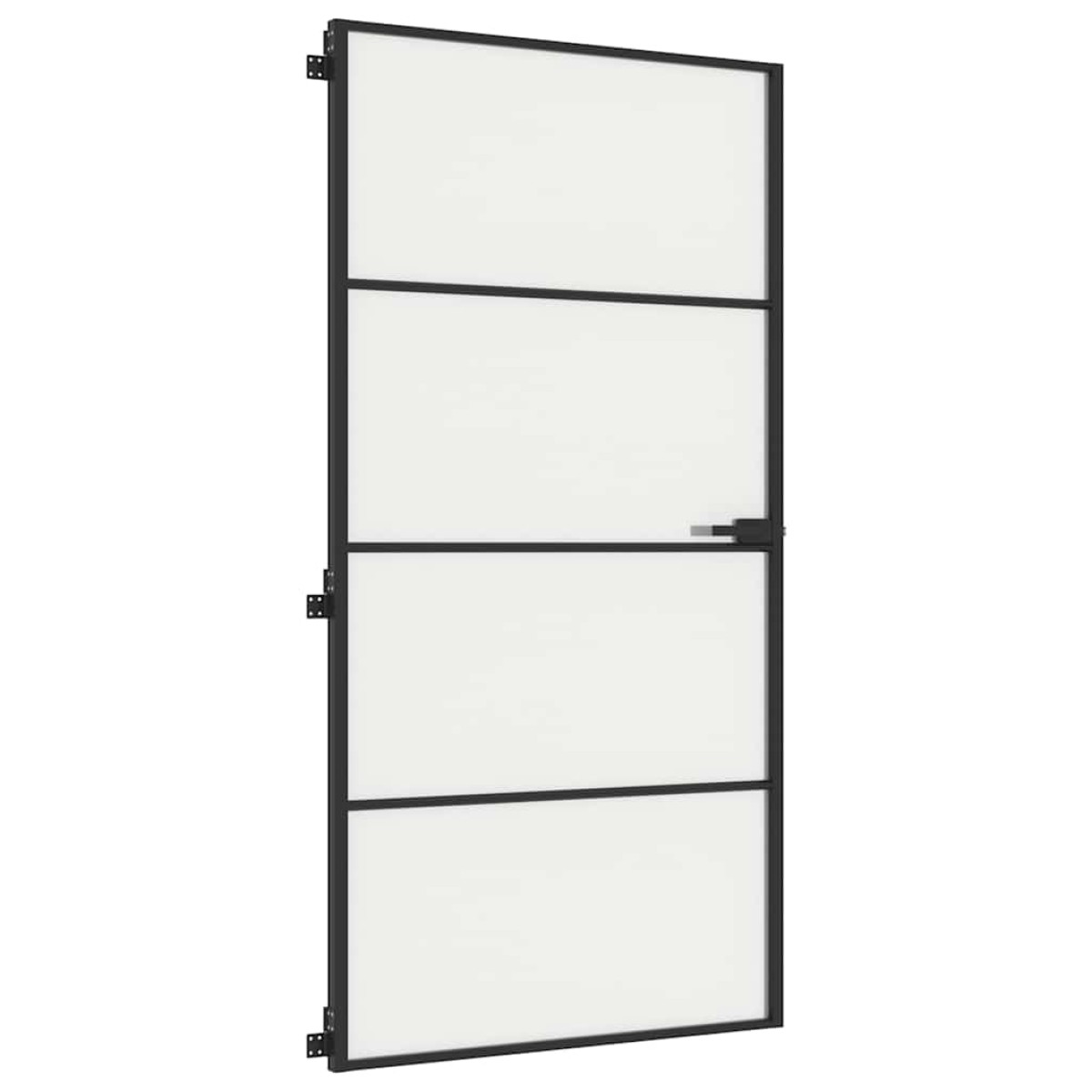 vidaXL Εσωτερική Πόρτα Μαύρη 102,5x201,5 εκ. Ψημένο Γυαλί & Αλουμίνιο