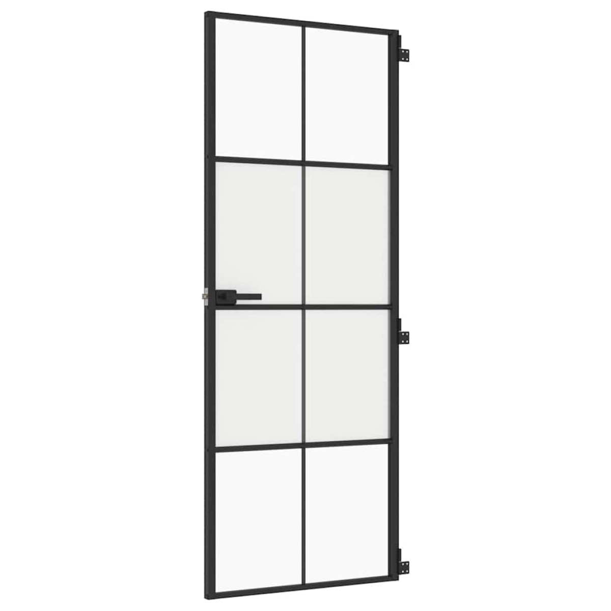 vidaXL Εσωτερική Πόρτα Μαύρη 76x201,5 εκ. Ψημένο Γυαλί και Αλουμίνιο