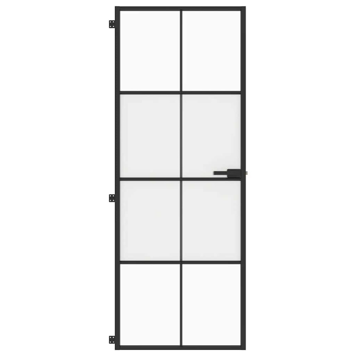 vidaXL Εσωτερική Πόρτα Μαύρη 76x201,5 εκ. Ψημένο Γυαλί και Αλουμίνιο
