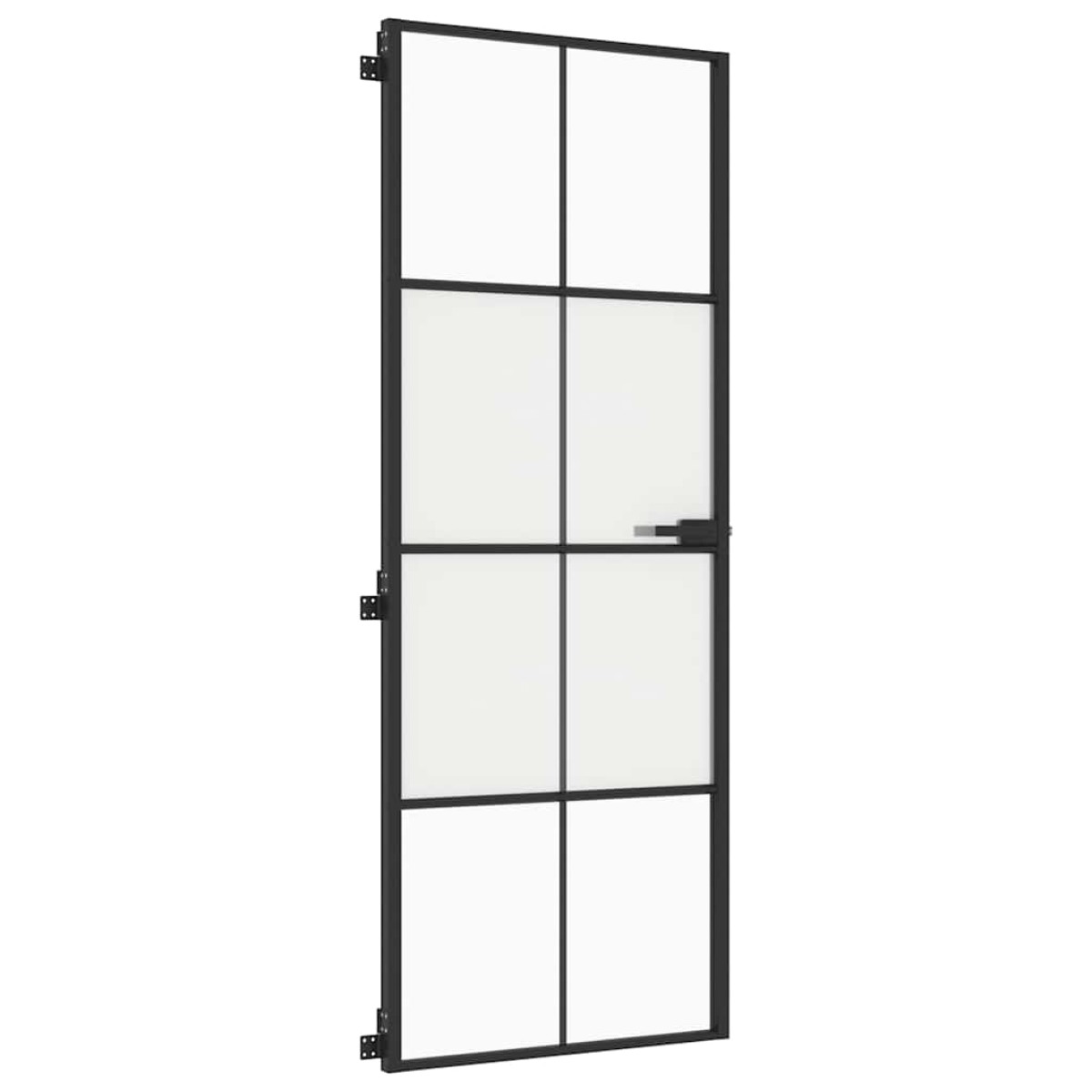 vidaXL Εσωτερική Πόρτα Μαύρη 76x201,5 εκ. Ψημένο Γυαλί και Αλουμίνιο