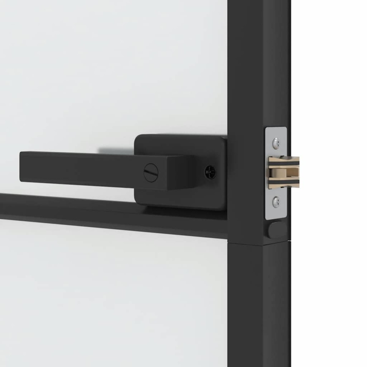 vidaXL Εσωτερική Πόρτα Μαύρη 76x201,5 εκ. Ψημένο Γυαλί και Αλουμίνιο