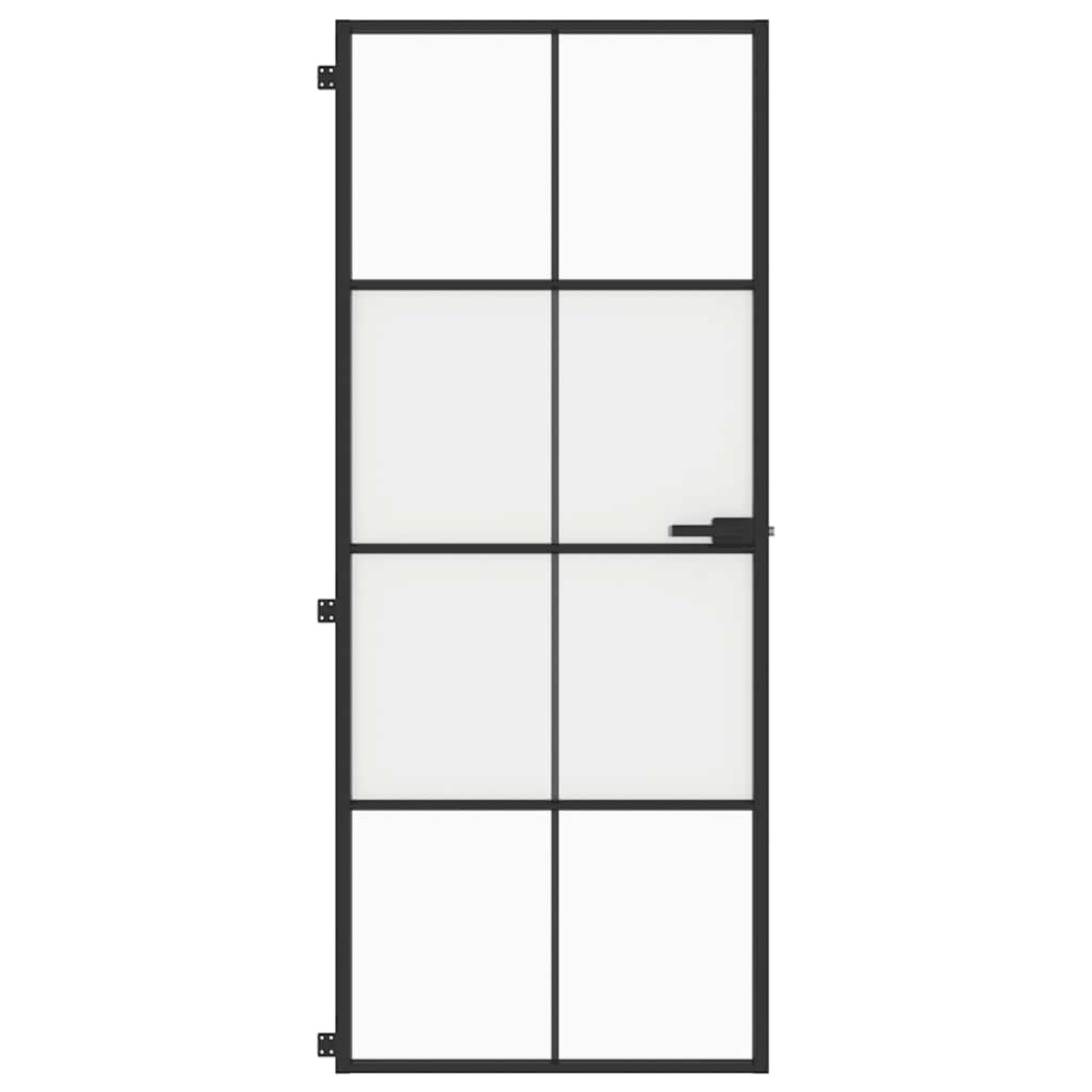 vidaXL Εσωτερική Πόρτα Μαύρη 83 x 201,5 εκ. Ψημένο Γυαλί & Αλουμίνιο