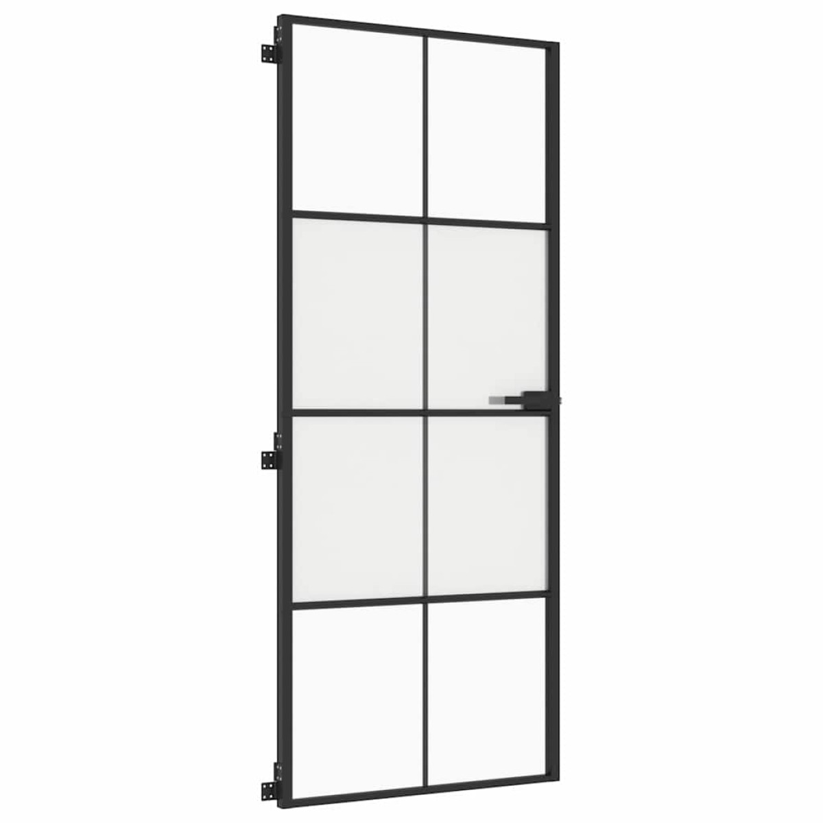 vidaXL Εσωτερική Πόρτα Μαύρη 83 x 201,5 εκ. Ψημένο Γυαλί & Αλουμίνιο