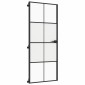 vidaXL Εσωτερική Πόρτα Μαύρη 83 x 201,5 εκ. Ψημένο Γυαλί & Αλουμίνιο