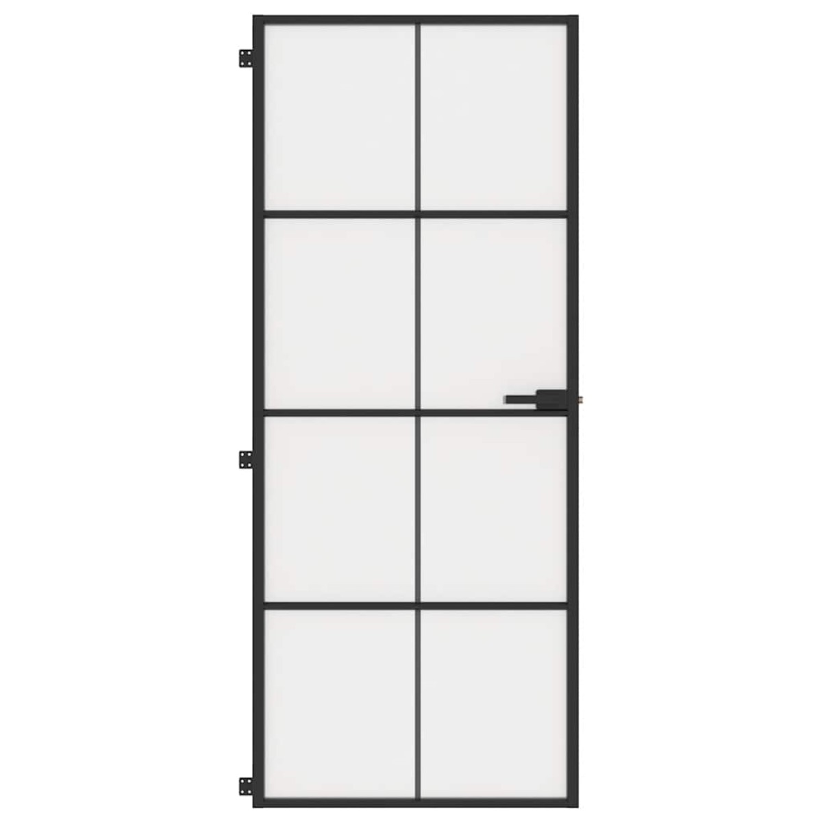 vidaXL Εσωτερική Πόρτα Μαύρη 83 x 201,5 εκ. Ψημένο Γυαλί & Αλουμίνιο