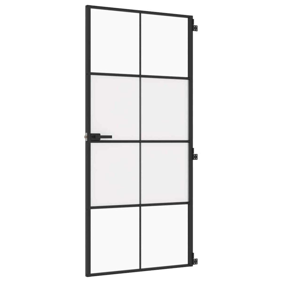 vidaXL Εσωτερική Πόρτα Μαύρη 93 x 201,5 εκ. Ψημένο Γυαλί & Αλουμίνιο