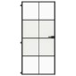 vidaXL Εσωτερική Πόρτα Μαύρη 93 x 201,5 εκ. Ψημένο Γυαλί & Αλουμίνιο