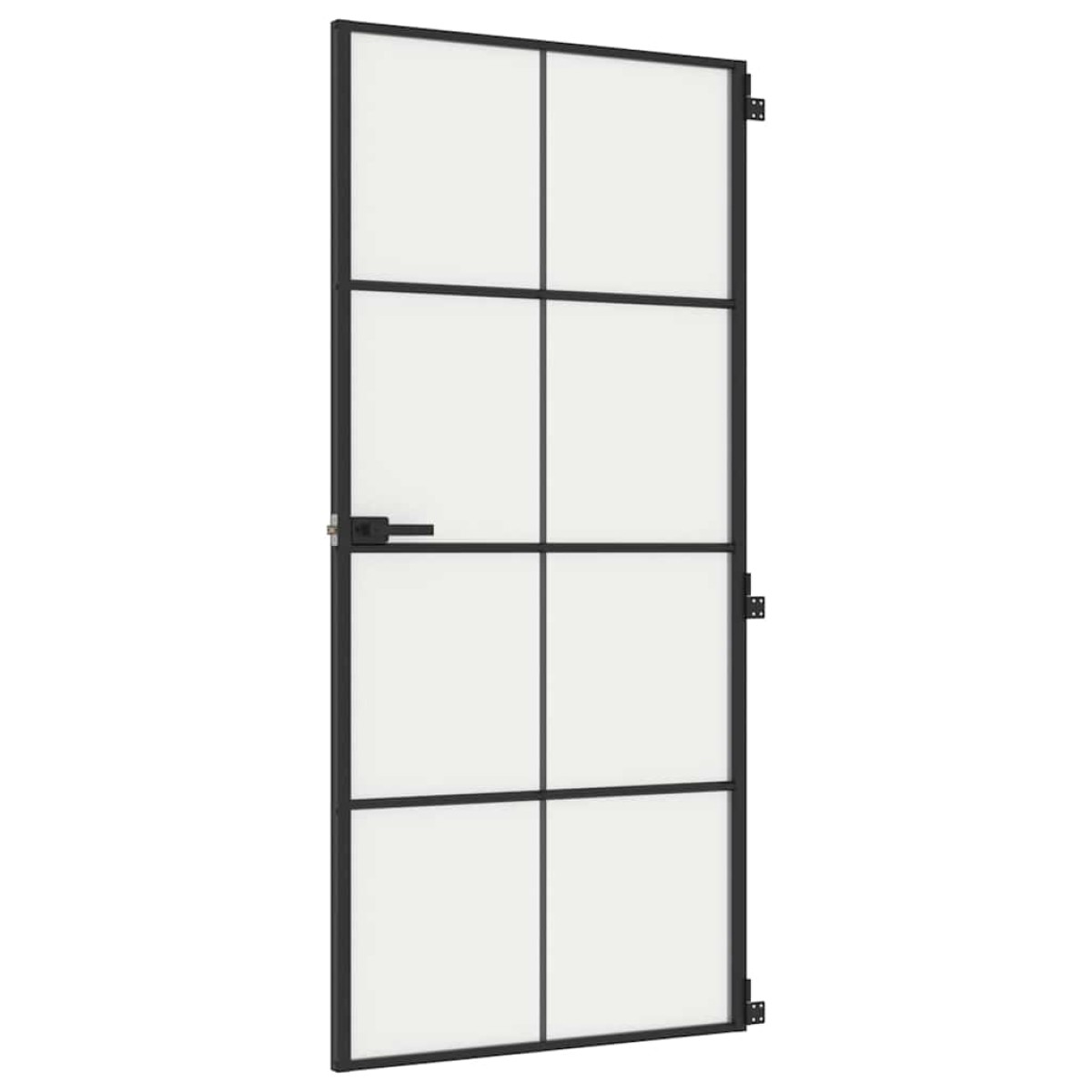 vidaXL Εσωτερική Πόρτα Μαύρη 93 x 201,5 εκ. Ψημένο Γυαλί & Αλουμίνιο