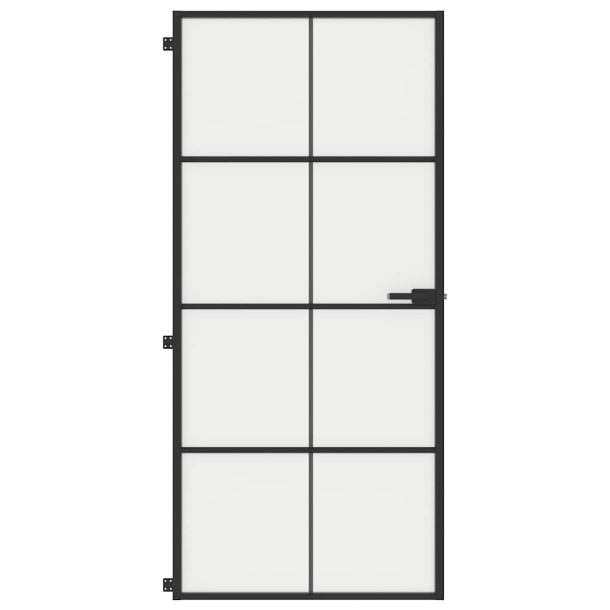 vidaXL Εσωτερική Πόρτα Μαύρη 93 x 201,5 εκ. Ψημένο Γυαλί & Αλουμίνιο