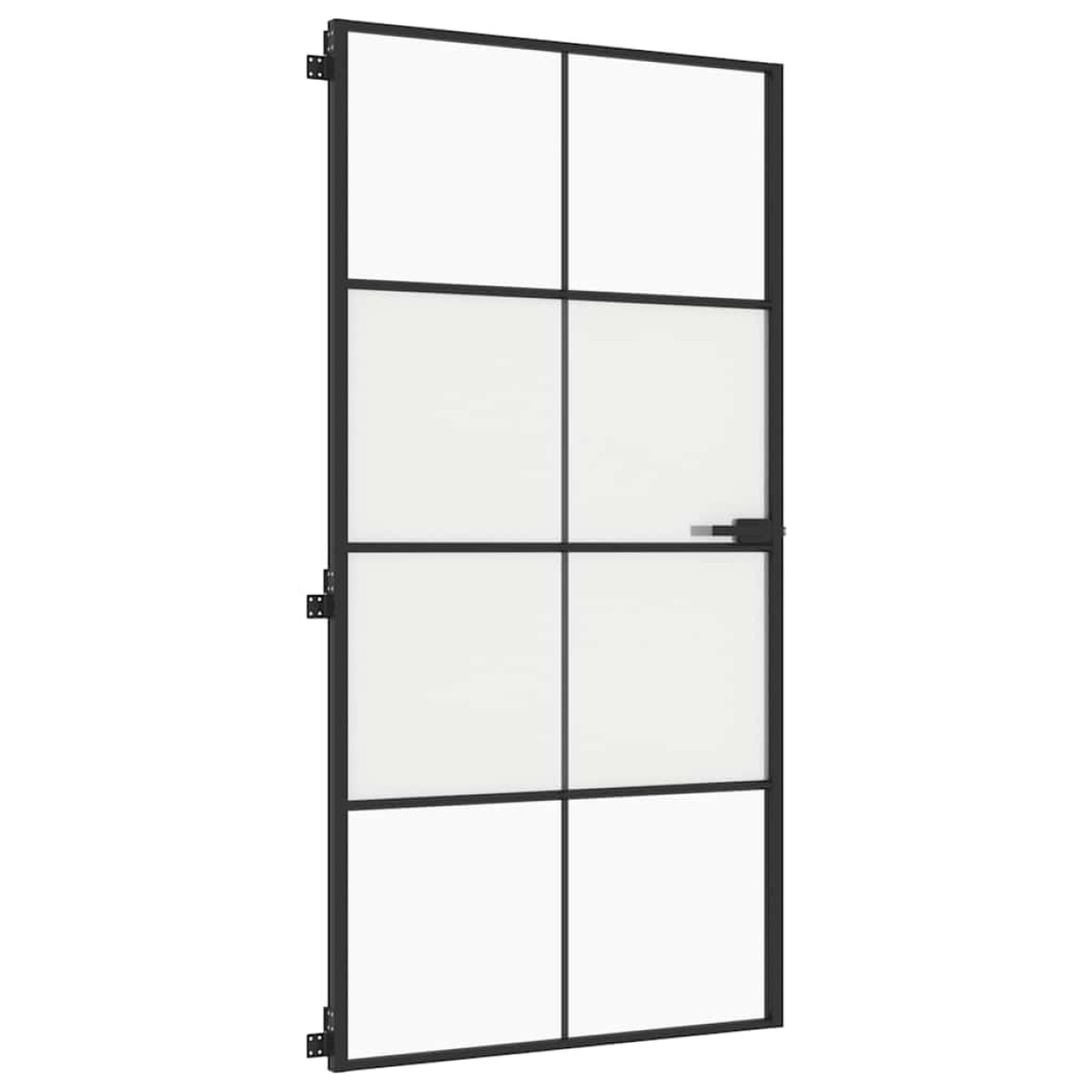 vidaXL Εσωτερική Πόρτα Μαύρη 102,5x201,5 εκ. Ψημένο Γυαλί & Αλουμίνιο