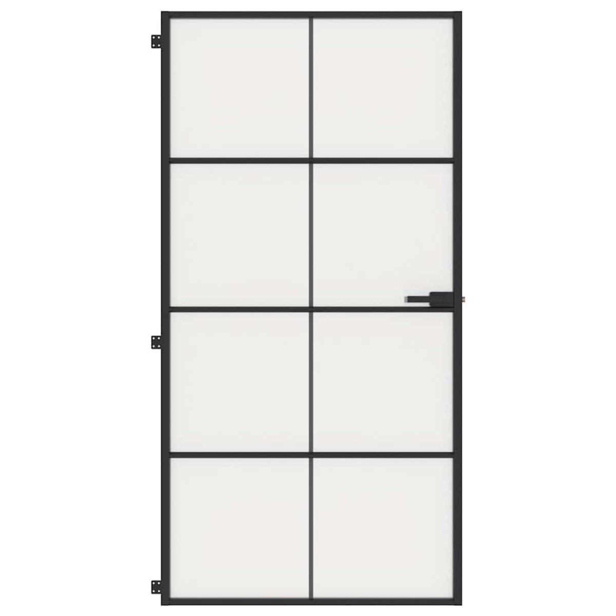 vidaXL Εσωτερική Πόρτα Μαύρη 102,5x201,5 εκ. Ψημένο Γυαλί & Αλουμίνιο