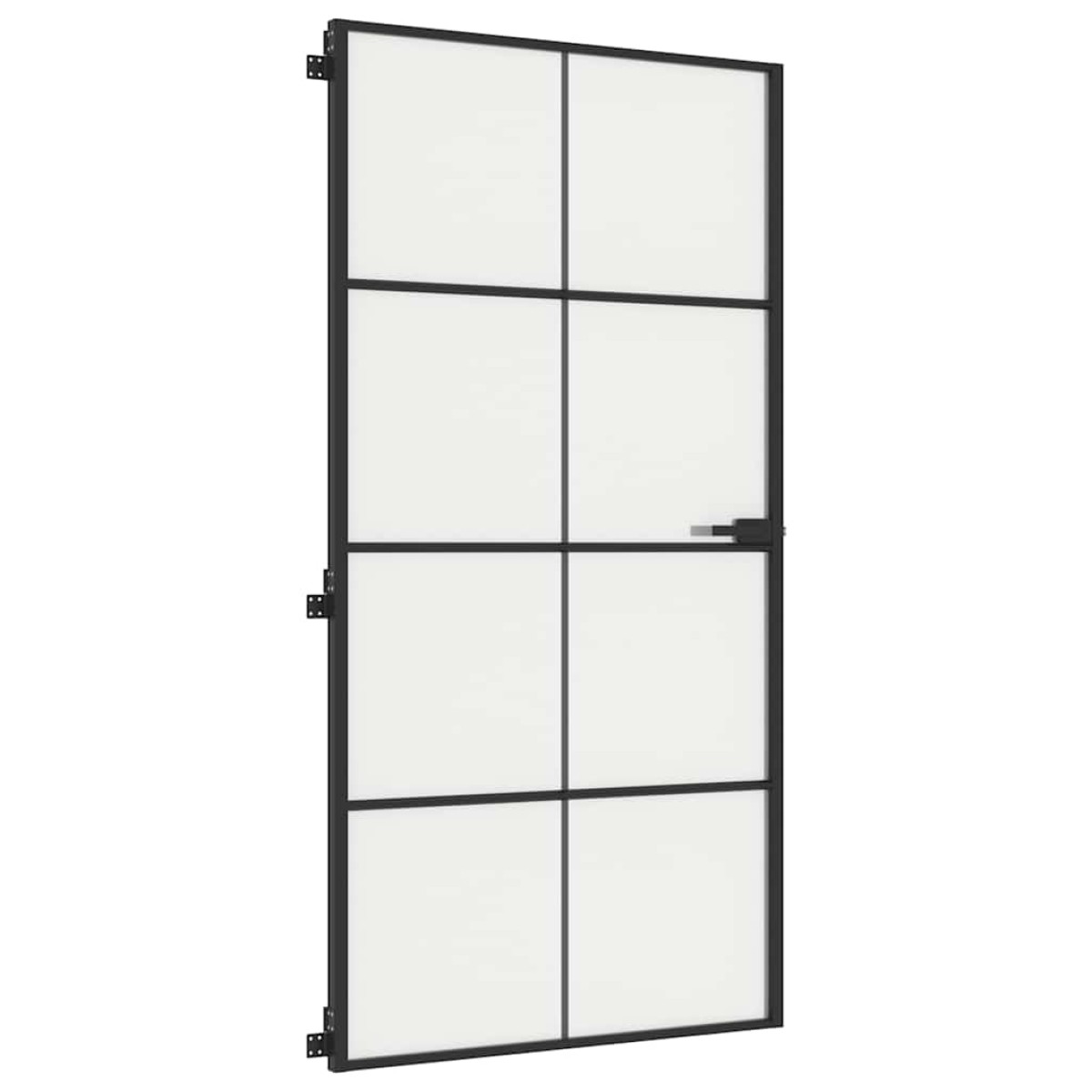 vidaXL Εσωτερική Πόρτα Μαύρη 102,5x201,5 εκ. Ψημένο Γυαλί & Αλουμίνιο