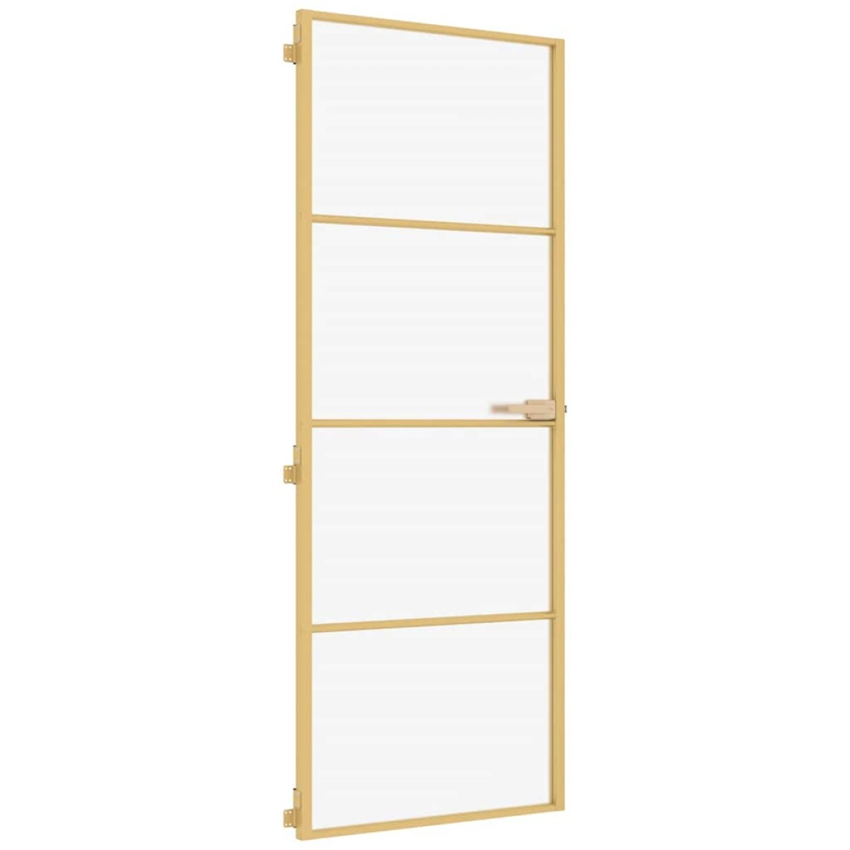 vidaXL Εσωτερική Πόρτα Χρυσή 76 x 201,5 εκ. Ψημένο Γυαλί & Αλουμίνιο