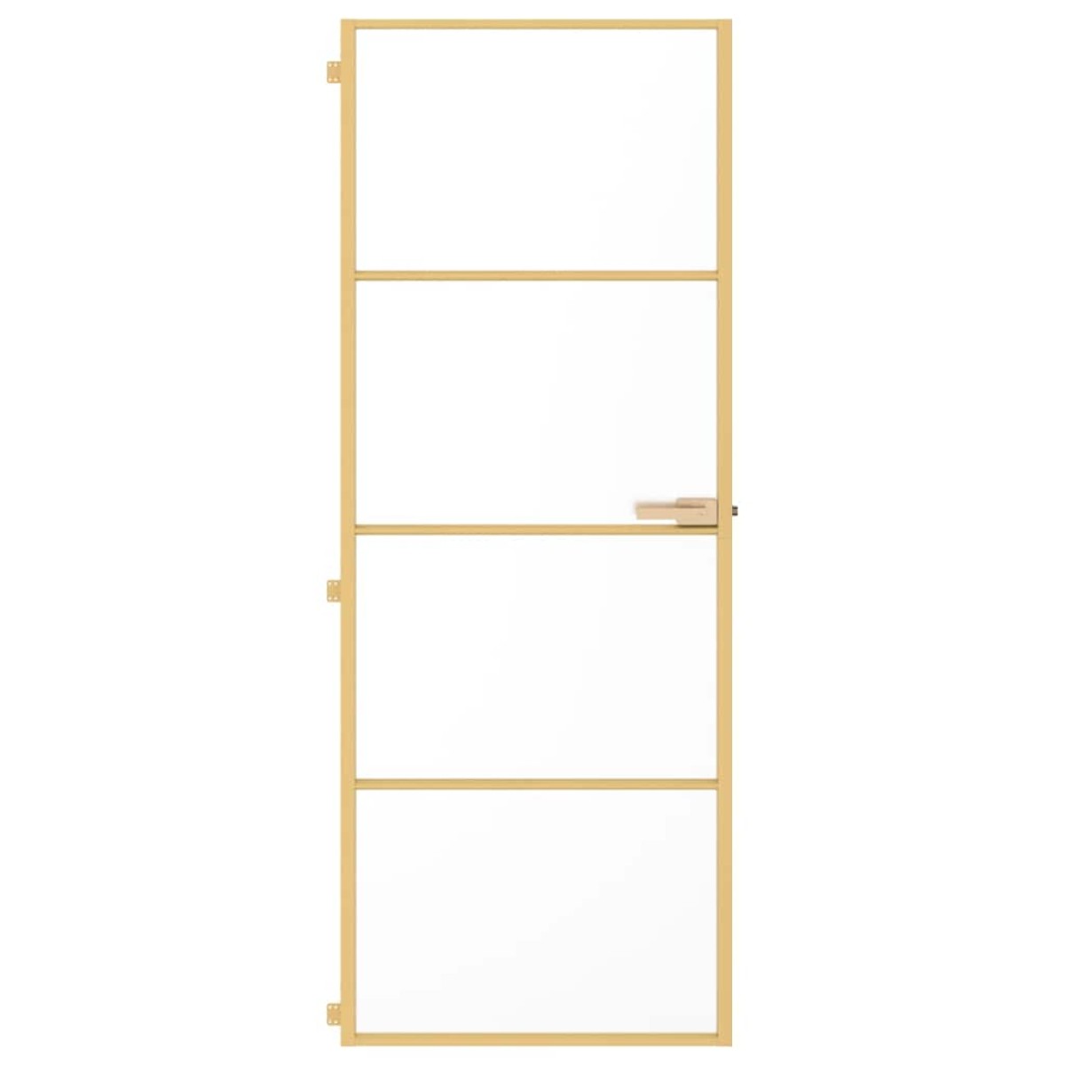 vidaXL Εσωτερική Πόρτα Χρυσή 76 x 201,5 εκ. Ψημένο Γυαλί & Αλουμίνιο