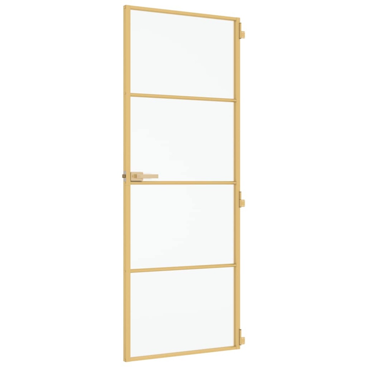 vidaXL Εσωτερική Πόρτα Χρυσή 76 x 201,5 εκ. Ψημένο Γυαλί & Αλουμίνιο