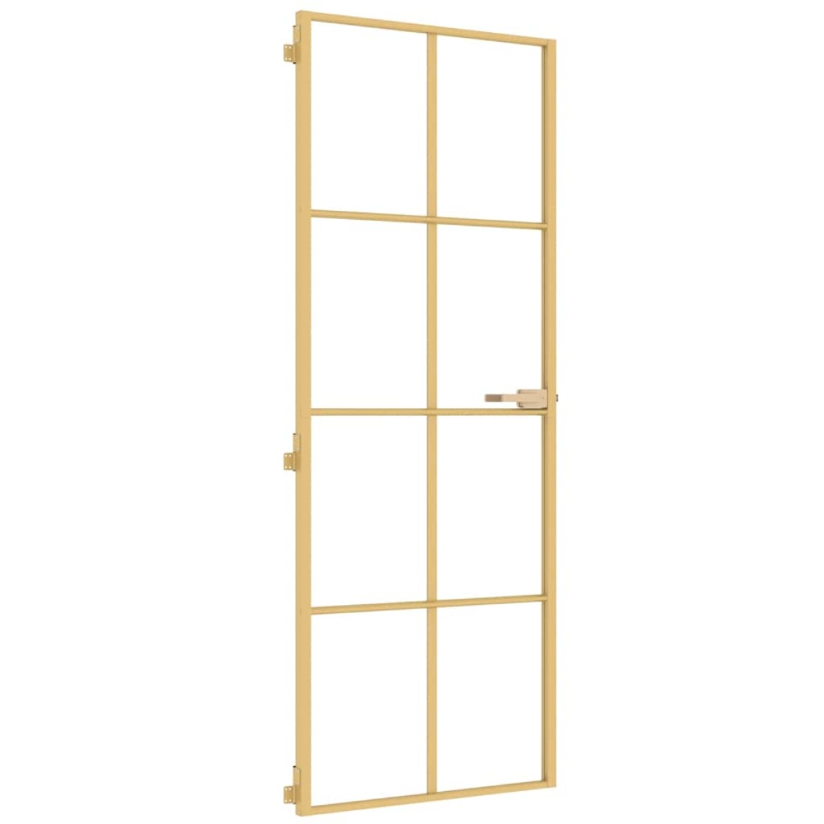 vidaXL Εσωτερική Πόρτα Χρυσή 76 x 201,5 εκ. Ψημένο Γυαλί & Αλουμίνιο