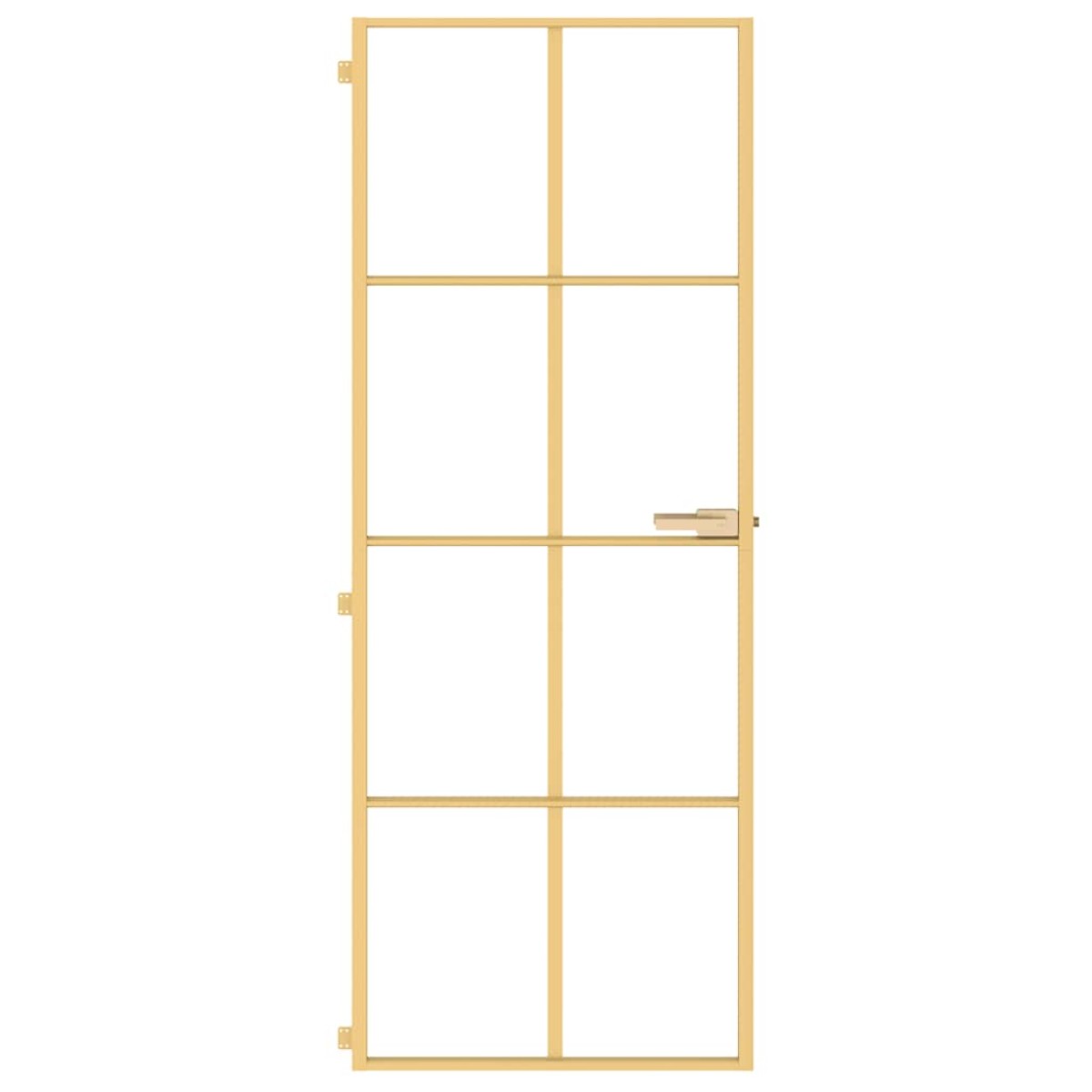 vidaXL Εσωτερική Πόρτα Χρυσή 76 x 201,5 εκ. Ψημένο Γυαλί & Αλουμίνιο