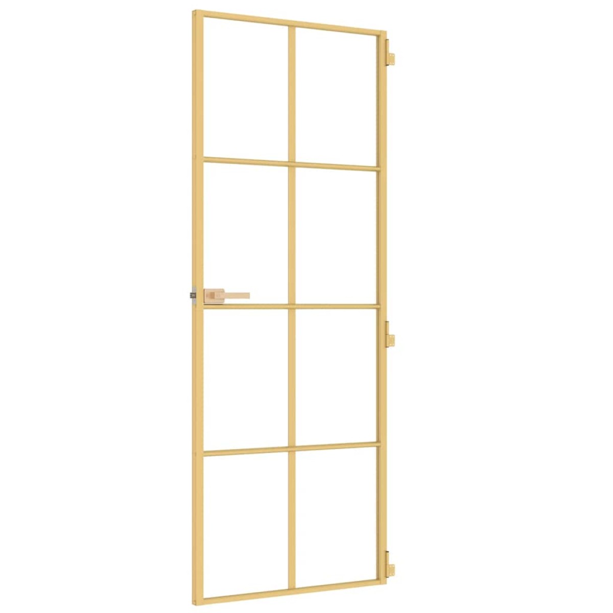 vidaXL Εσωτερική Πόρτα Χρυσή 76 x 201,5 εκ. Ψημένο Γυαλί & Αλουμίνιο