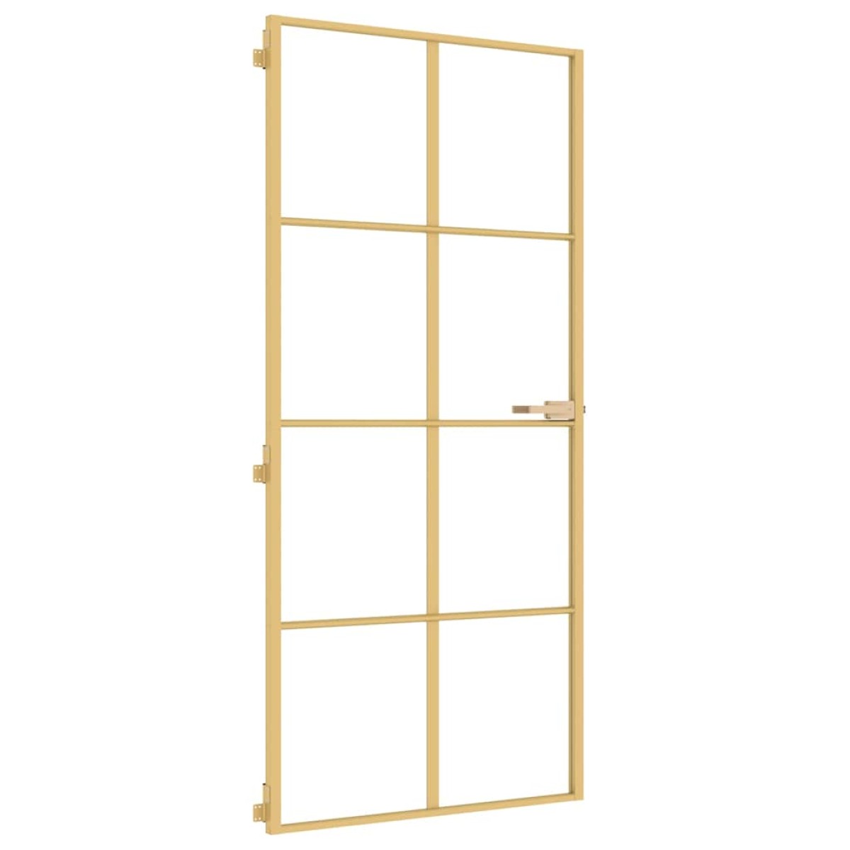 vidaXL Εσωτερική Πόρτα Χρυσή 93 x 201,5 εκ. Ψημένο Γυαλί & Αλουμίνιο