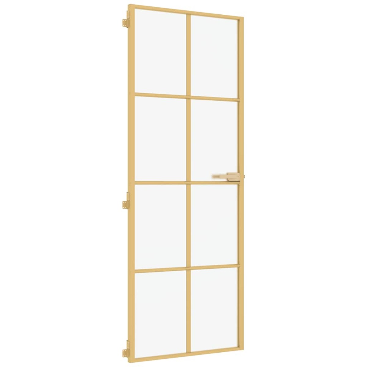vidaXL Εσωτερική Πόρτα Χρυσή 76 x 201,5 εκ. Ψημένο Γυαλί & Αλουμίνιο