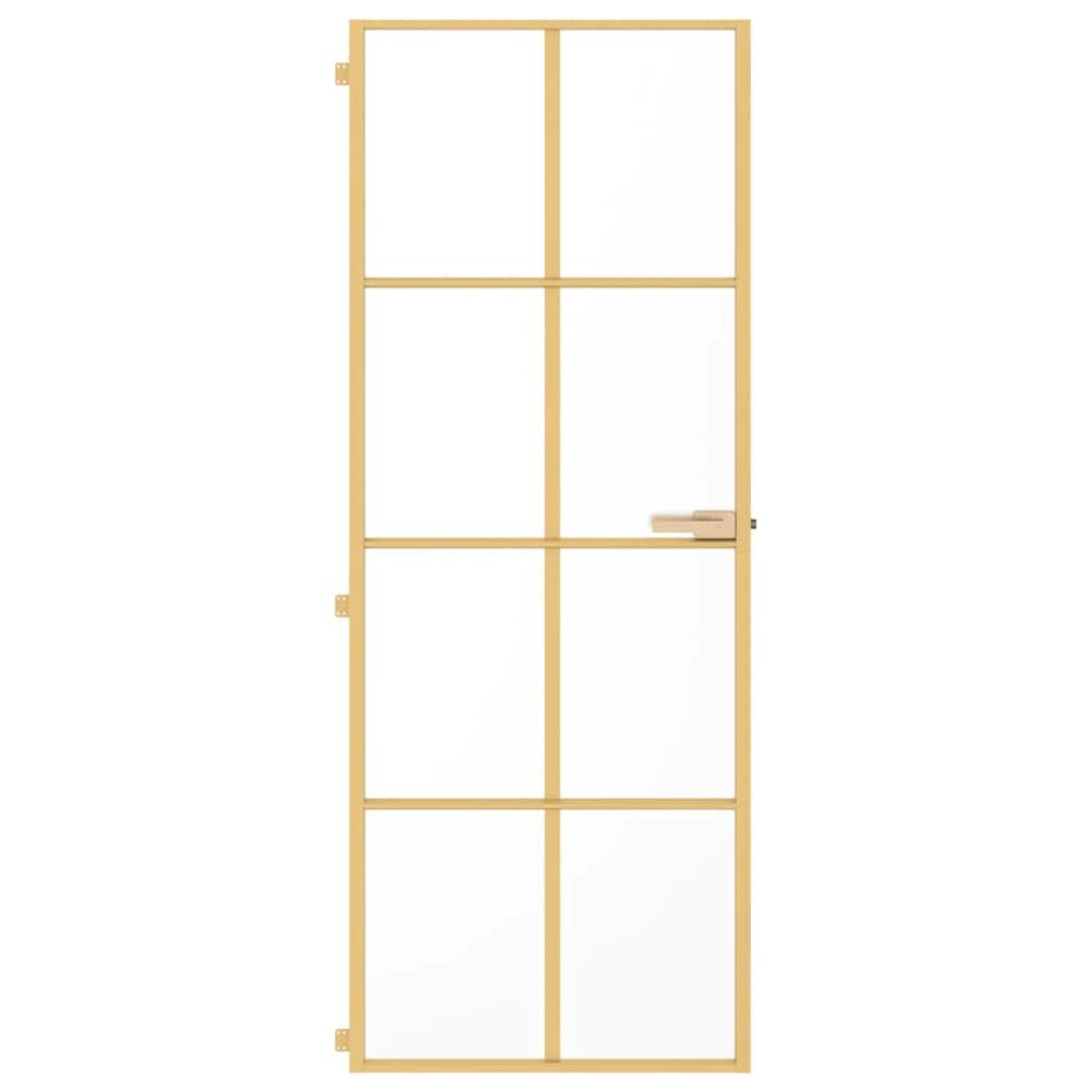 vidaXL Εσωτερική Πόρτα Χρυσή 76 x 201,5 εκ. Ψημένο Γυαλί & Αλουμίνιο