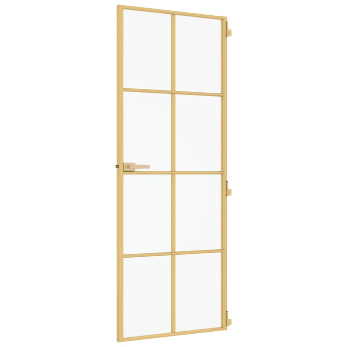 vidaXL Εσωτερική Πόρτα Χρυσή 76 x 201,5 εκ. Ψημένο Γυαλί & Αλουμίνιο