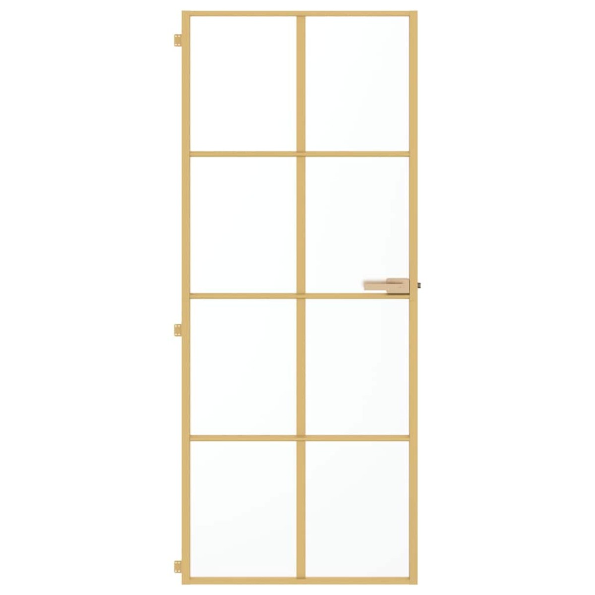 vidaXL Εσωτερική Πόρτα Χρυσή 83 x 201,5 εκ. Ψημένο Γυαλί & Αλουμίνιο