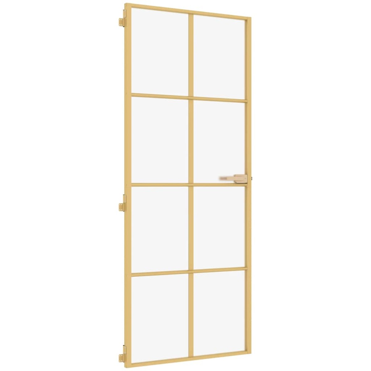 vidaXL Εσωτερική Πόρτα Χρυσή 93 x 201,5 εκ. Ψημένο Γυαλί & Αλουμίνιο