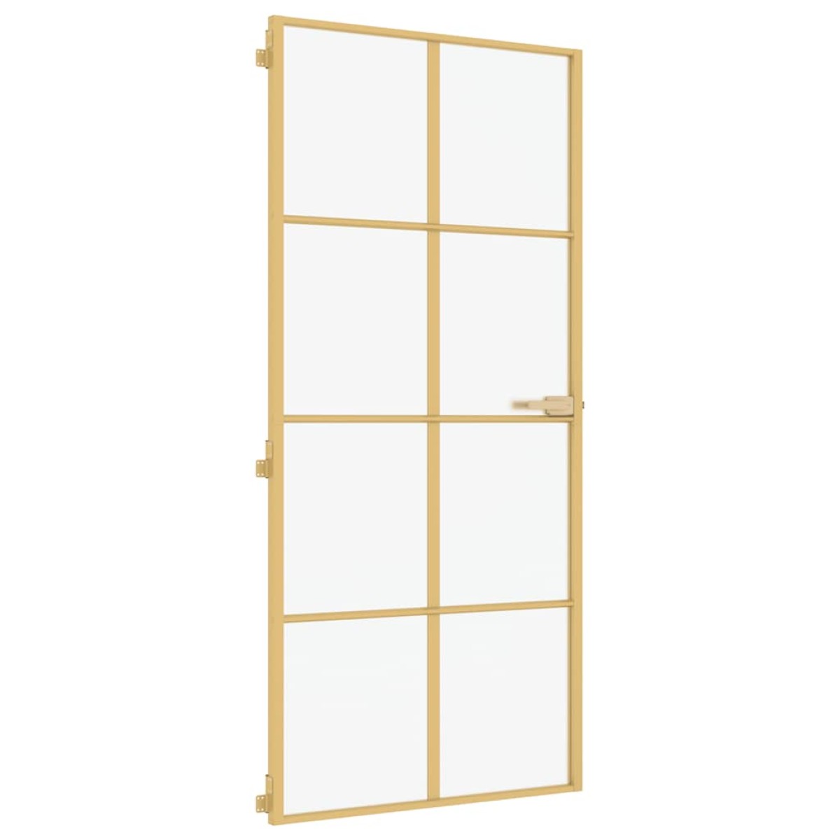 vidaXL Εσωτερική Πόρτα Χρυσή 93 x 201,5 εκ. Ψημένο Γυαλί & Αλουμίνιο
