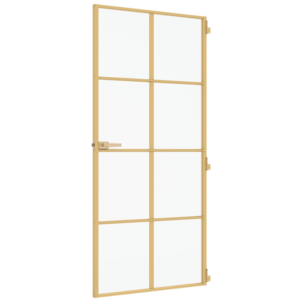 vidaXL Εσωτερική Πόρτα Χρυσή 93 x 201,5 εκ. Ψημένο Γυαλί & Αλουμίνιο