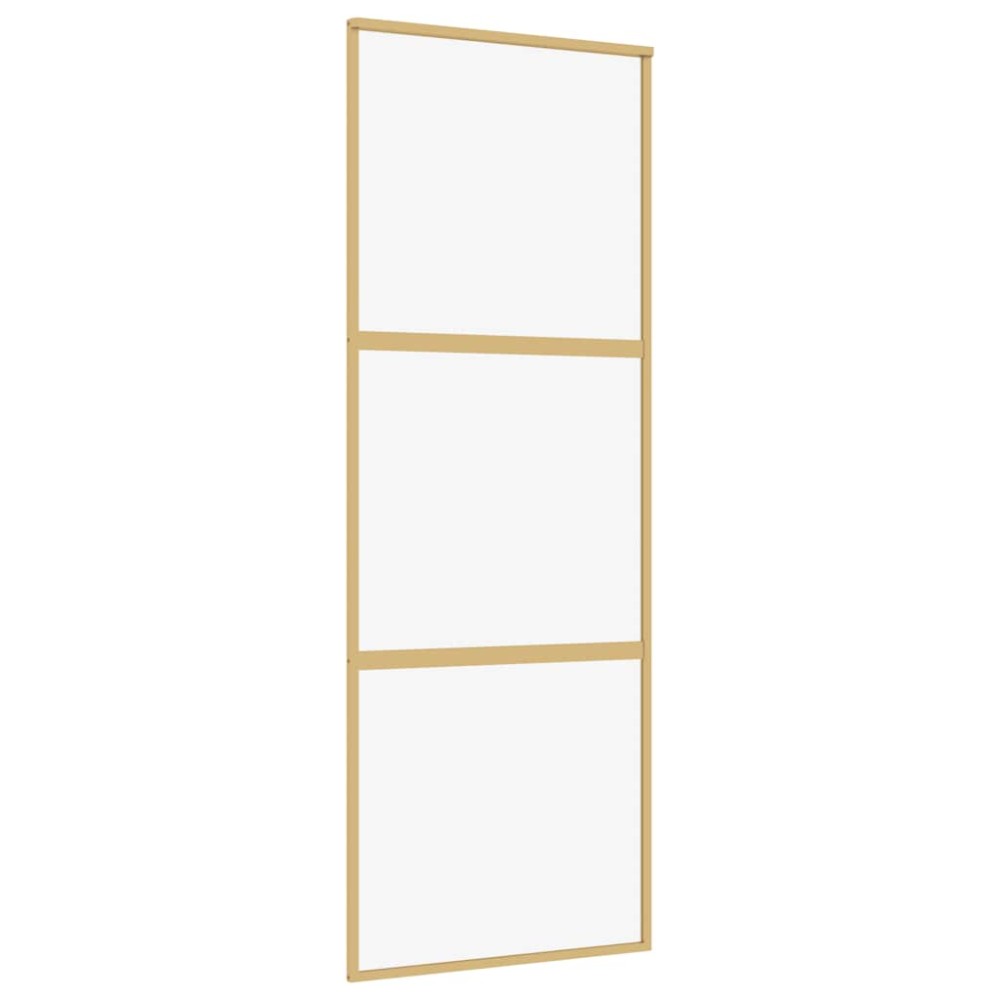 vidaXL Συρόμενη Πόρτα Χρυσή 76 x 205 εκ. από Γυαλί ESG και Αλουμίνιο