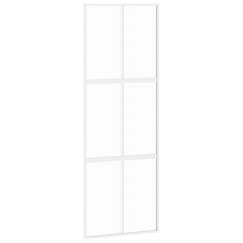 vidaXL Συρόμενη Πόρτα Λευκή 76 x 205 εκ. από Ψημένο Γυαλί / Αλουμίνιο