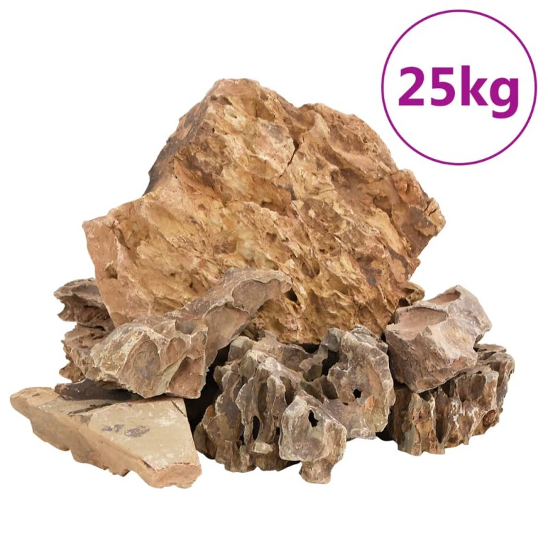 vidaXL Πέτρες Dragon Stones Καφέ 25 κιλά 5-30 εκ.