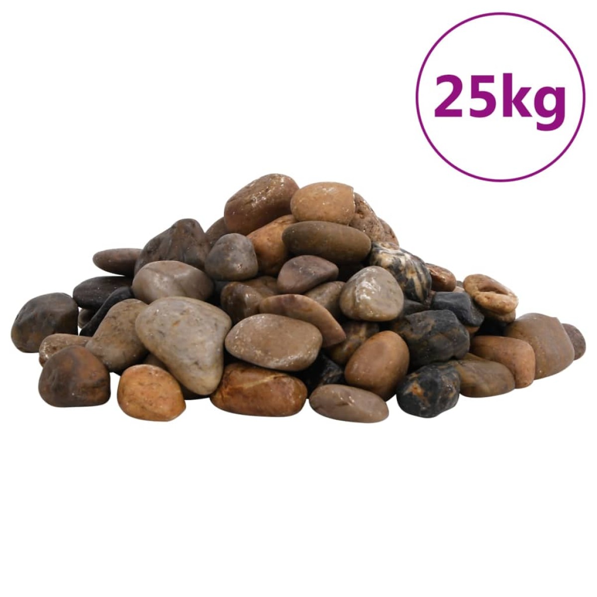 vidaXL Βότσαλα Γυαλισμένα Πολύχρωμα 25 κ. 2-5 εκ.