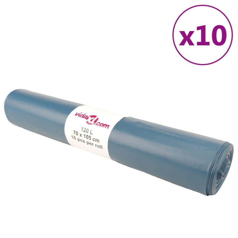 vidaXL Σακούλες απορριμμάτων 100 Τεμ. Μπλε 120 Λ.