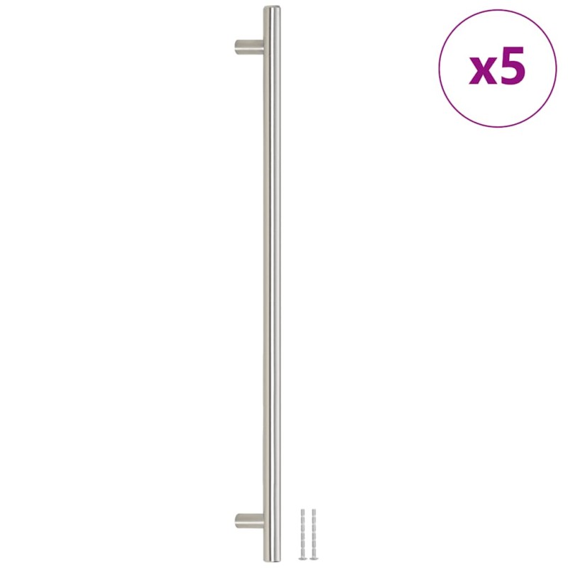 vidaXL Λαβές Ντουλαπιών 5 τεμ. Ασημί 480 χιλ. από Ανοξείδωτο Ατσάλι