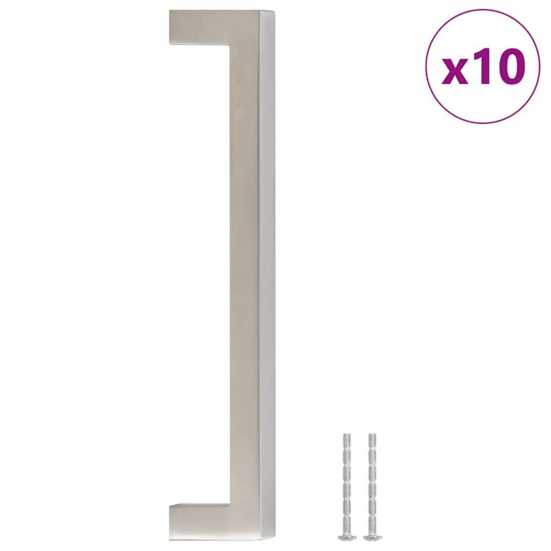 vidaXL Λαβές Ντουλαπιών 10 τεμ. Ασημί 160 χιλ. από Ανοξείδωτο Ατσάλι