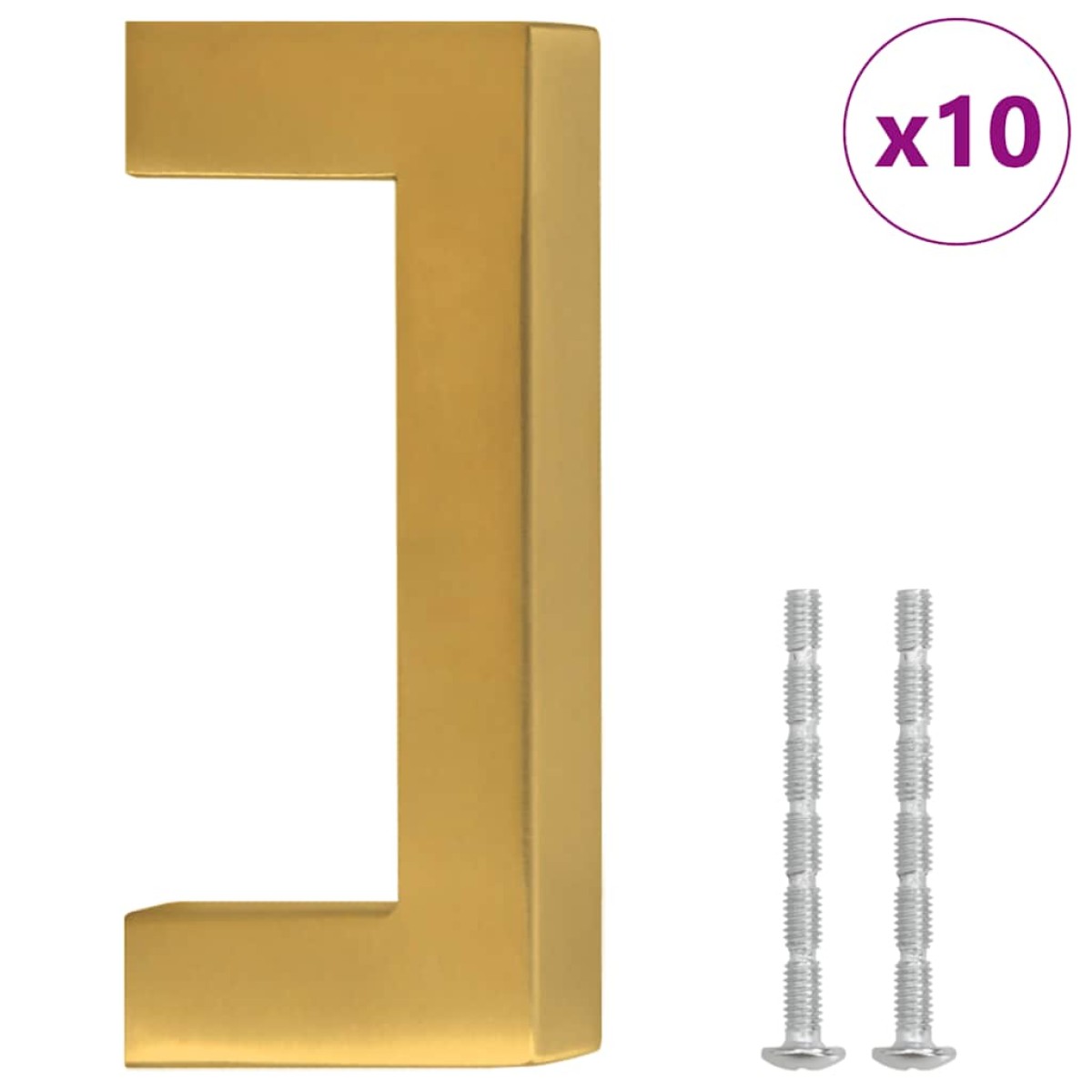 vidaXL Λαβές Ντουλαπιών 10 τεμ. Χρυσές 64 χιλ. από Ανοξείδωτο Ατσάλι