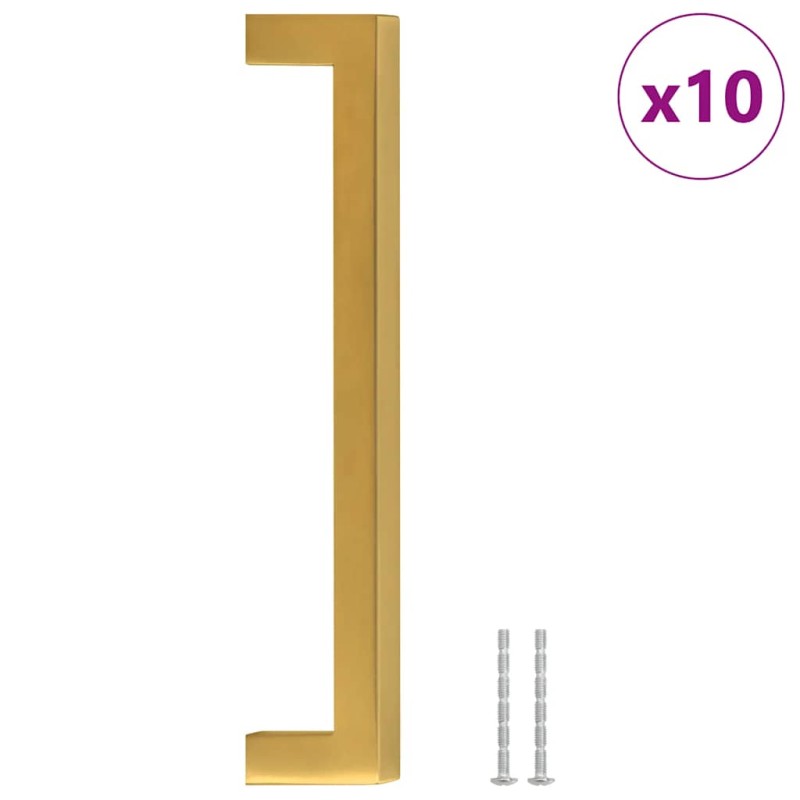 vidaXL Λαβές Ντουλαπιών 10 τεμ. Χρυσές 160 χιλ. από Ανοξείδωτο Ατσάλι