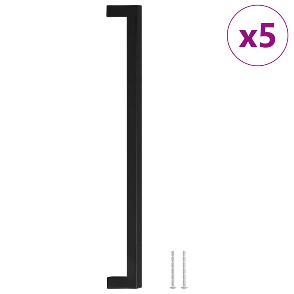 vidaXL Λαβές Ντουλαπιών 5 τεμ. Μαύρες 320 χιλ. από Ανοξείδωτο Ατσάλι