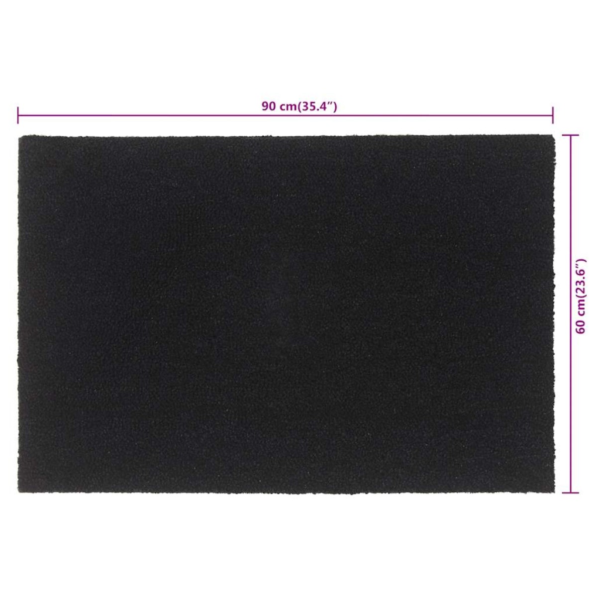 vidaXL Πατάκι Εισόδου Μαύρο 60 x 90 εκ. Θυσανωτός Κοκοφοίνικας