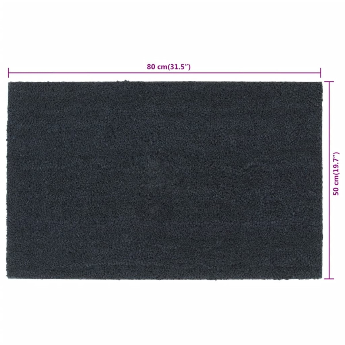 vidaXL Πατάκι Εισόδου Σκούρο Γκρι 50 x 80 εκ. Θυσανωτός Κοκοφοίνικας