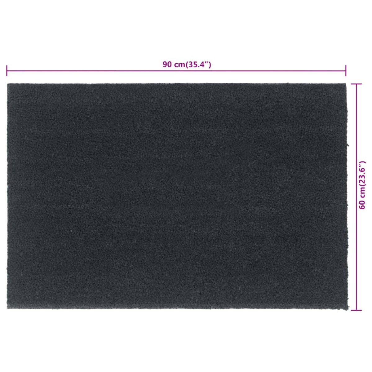 vidaXL Πατάκι Εισόδου Σκούρο Γκρι 60 x 90 εκ. Θυσανωτός Κοκοφοίνικας