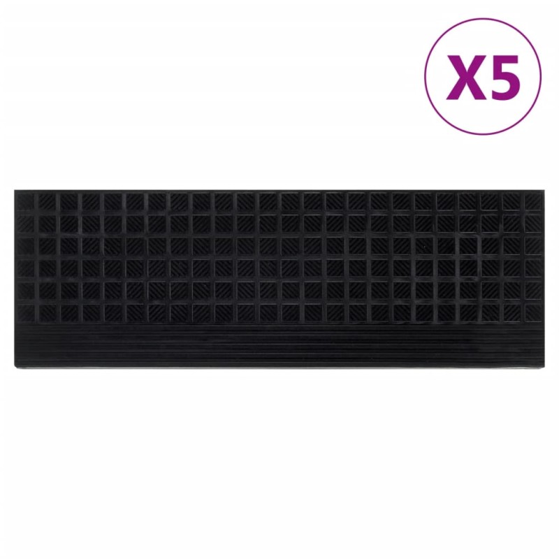 vidaXL Πατάκια Σκάλας 5 τεμ. 25 x 75 εκ. από Καουτσούκ