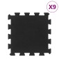 vidaXL Δάπεδο Προστασίας Παζλ 9 τεμ. Μαύρο 16 χιλ. 30x30 εκ. Καουτσουκ