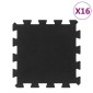 vidaXL Δάπεδο Προστασίας Παζλ 16 τεμ. Μαύρο 16χιλ. 30x30 εκ. Καουτσουκ