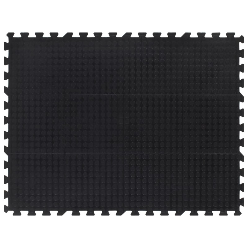 vidaXL Δάπεδο Προστασίας Παζλ Μαύρο 12 χιλ. 90 x 120 εκ. Καουτσουκ