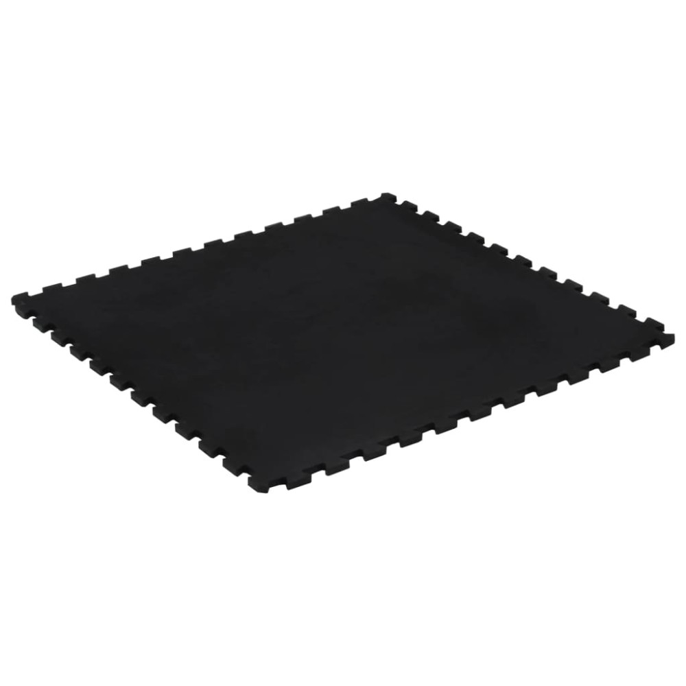 vidaXL Δάπεδο Προστασίας Παζλ Μαύρο 12 χιλ. 100x100 εκ. Καουτσουκ